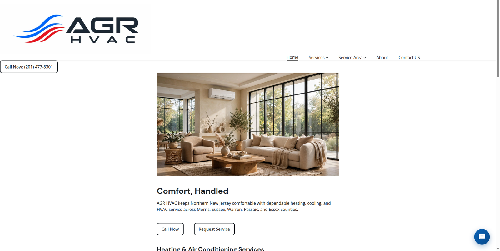 AGR HVAC homepage
