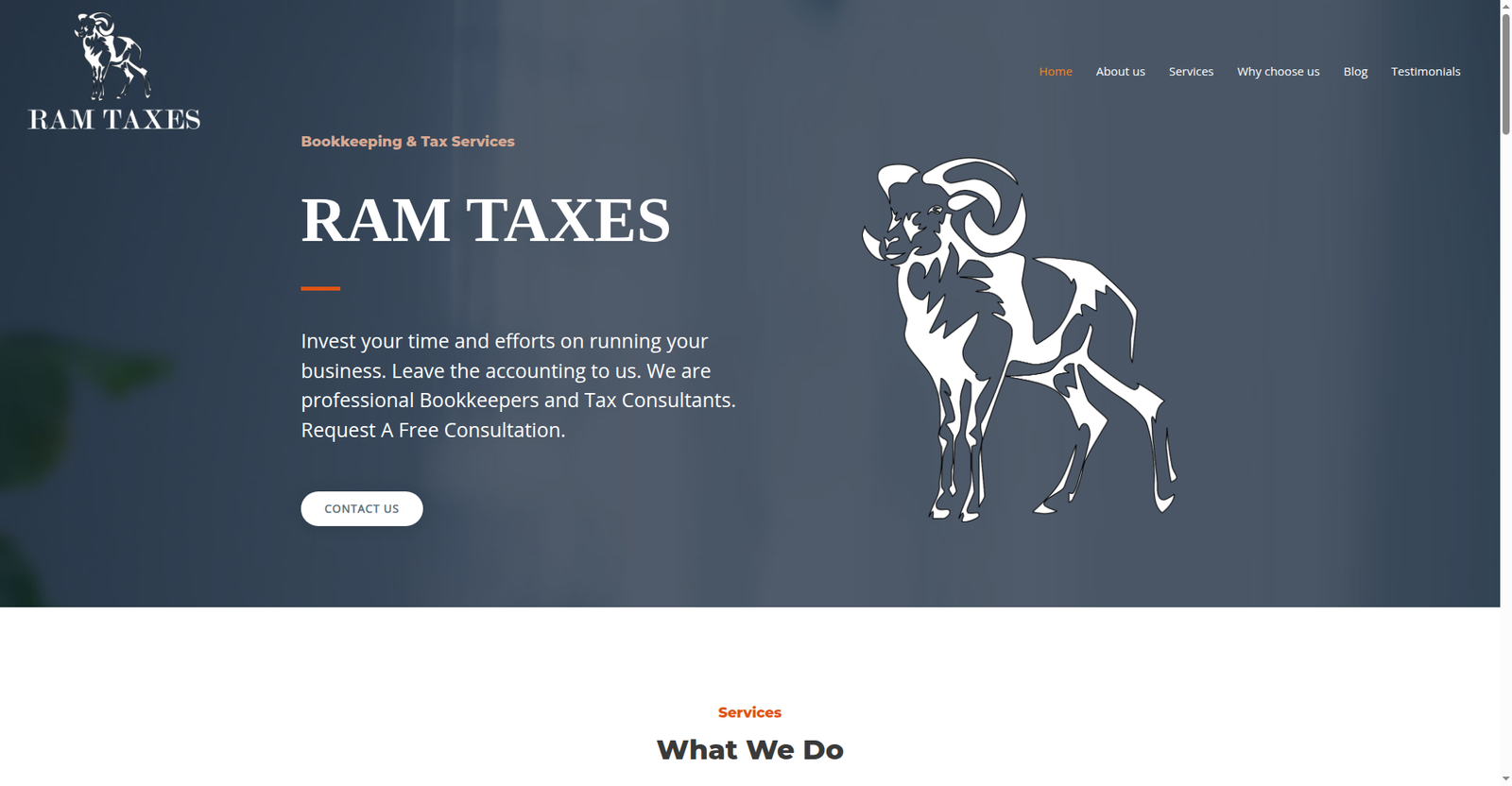 RAM Taxes homepage